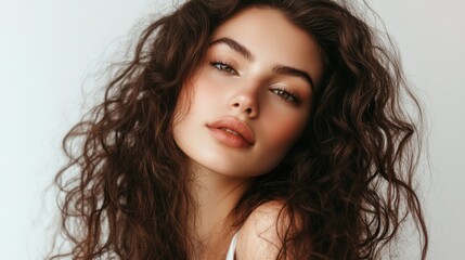 Portrait of a Young Woman with Curly Hair