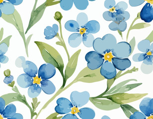 Forget me not flower. Watercolor illustration isolated on white background
