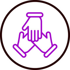 Teamwork Vector Line Purple Circle Black
