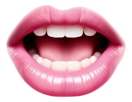 PNG Open mouth lipstick teeth pink.
