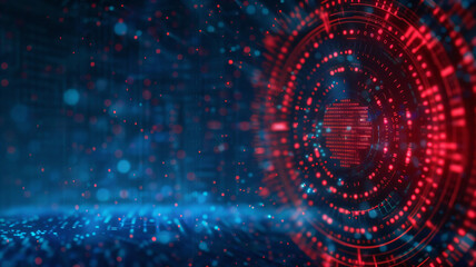 Fototapeta premium Vibrant cyber security shield symbolizing advanced data protection