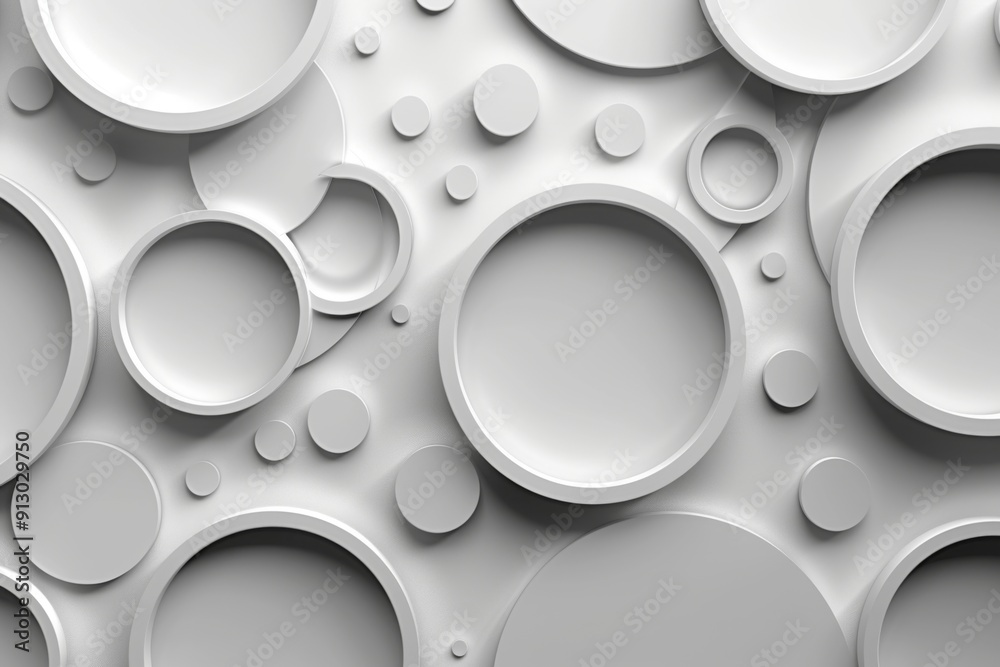 Poster abstract white circle pattern