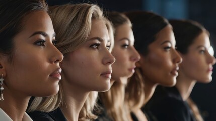 Obraz premium Group of Women Sitting Next to Each Other