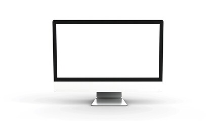 Fototapeta premium White Desktop Computer with Blank Screen Isolated on White Background