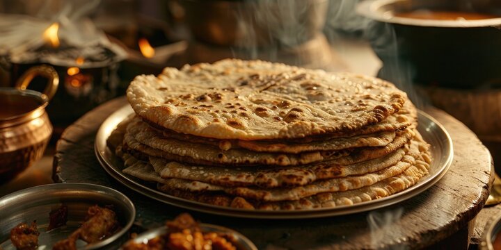 Layered flatbread made from maida or whole wheat flour Delicious Kerala Parathas Porotta Roti Parotta Barotta or Naan Enjoy them with spicy Asian chicken beef or egg curry gravy A perfect b