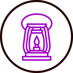 Gas Lamp Vector Line Purple Circle Black
