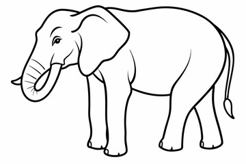 elephant line art vector illustration