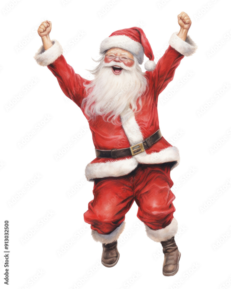 Wall mural PNG Santa claus dancing christmas adult red.