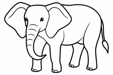 elephant line art vector illustration