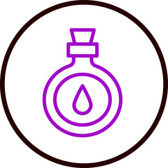 Water Flask Vector Line Purple Circle Black