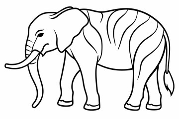 elephant line art vector illustration