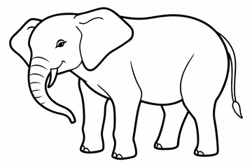 elephant line art vector illustration