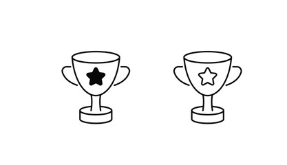 Winner Trophy icon design with white background stock illustration