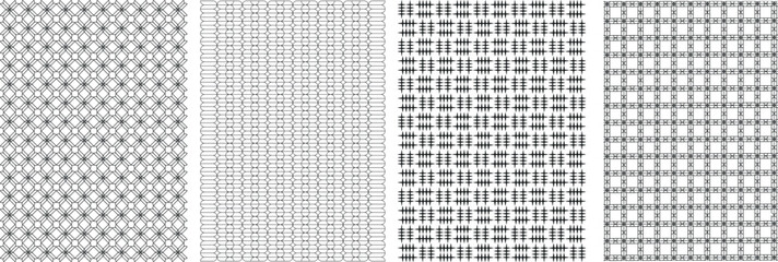 Seamless Geometric Abstract Vector Pattern Background, Unique Colorable Seamless Vector Pattern Set. 