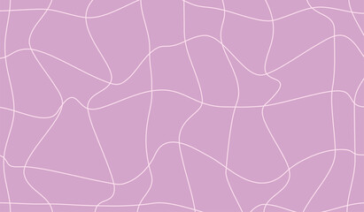 y2k retro background. Distorted psychedelic purple backdrop. Wavy swirl lines. Chess checkered background. Trendy trippy groovy style. Vector illustration.