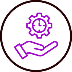 Time Management Vector Line Purple Circle Black