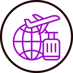 Travel  Vector Line Purple Circle Black