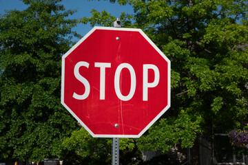 Red stop sign octagon eight sided