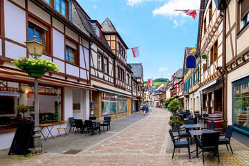 Fototapeta premium A summer's day in the famous historic old town of Ahrweiler, Rhineland-Palatinate, Germany