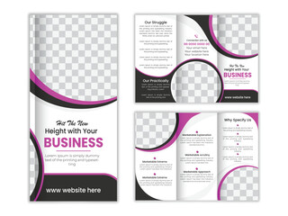 modern and Stylish  trifold business brochure template design. and vector art. flyers, leaflet, magazine, brochure page design