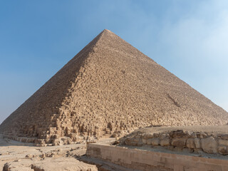 Panoramic view Pyramid of Giza in El Cairo Egypt