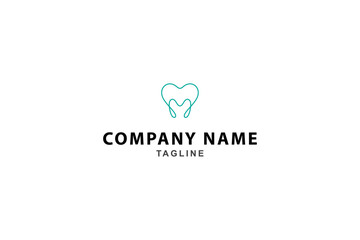 Dental logo with minimalist linear design