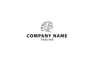 abstract brain logo in line art design