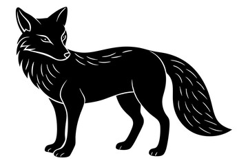 Fox line art silhouette vector