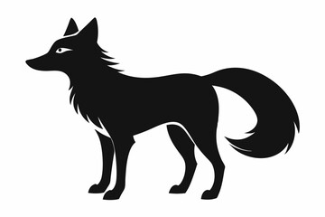 Fox line art silhouette vector