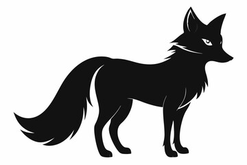 Fox line art silhouette vector