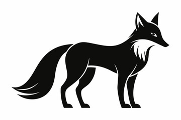 Fox line art silhouette vector