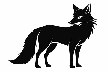 Fox line art silhouette vector