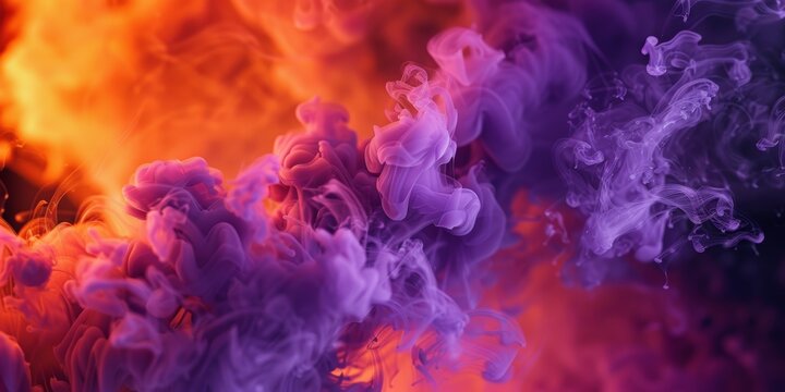 Smokey, soft, flowing paint and ink for decoration, texture, and creativity. AI-generated banner and abstract fantasy color background for graphic wallpaper.