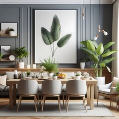 A dining room with a table and chairs artist colours creative colours