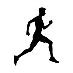 Male runner silhouette icon vector illustration design on white background.