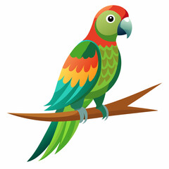 A Parrot sitting on a tree branch art vector