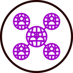 Business Network Vector Line Purple Circle Black