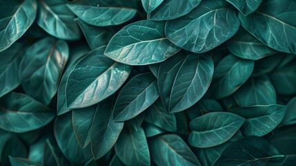 Abstract leaves create a unique wallpaper, a design that mimics natural patterns. Green artwork, a depiction of leaf textures.