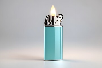 Steel blank cigarette lighters template, isolated on white background
