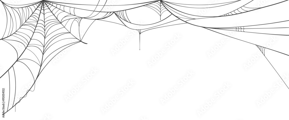 Canvas Prints halloween horizontal frame black cobweb on transparent background ilustration vector. halloween conc