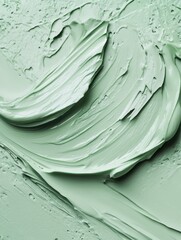 Luxurious Light Green Cosmetic Cream with Creamy Texture and Intricate Patterns on Isolated Background for Text Space