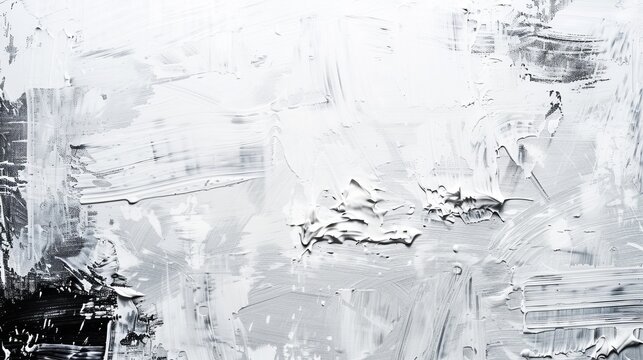 Abstract white and gray textured painting with brushstrokes - Powered by Adobe