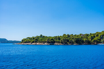 Fototapeta premium View of Adriatic Sea and Dalmation coast of Croatia near Dubrovnik.