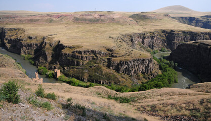 A view from the Ancient City of Ani in Kars, Turkey