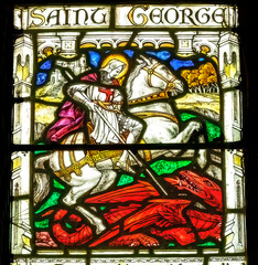 St George Dragon Stained Glass St Petrox Church Dartmouth England