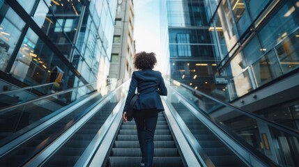 The Businesswoman on Escalator