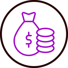 Financial Vector Line Purple Circle Black
