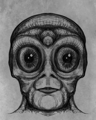 Alien creature, sketch - digital painting © neurostructure