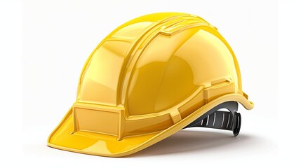 Fototapeta premium Yellow safety helmet isolated on white background