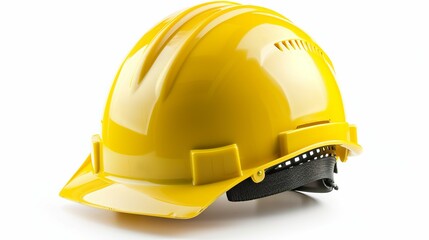 Fototapeta premium Yellow safety helmet isolated on a white background